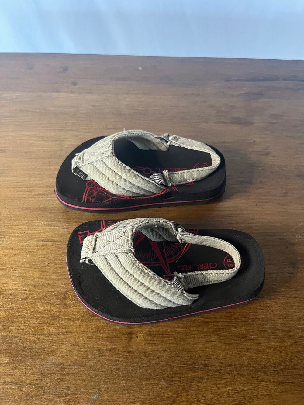 Cherokee Kids Toddler Sandals Size 5/6 Black Used
